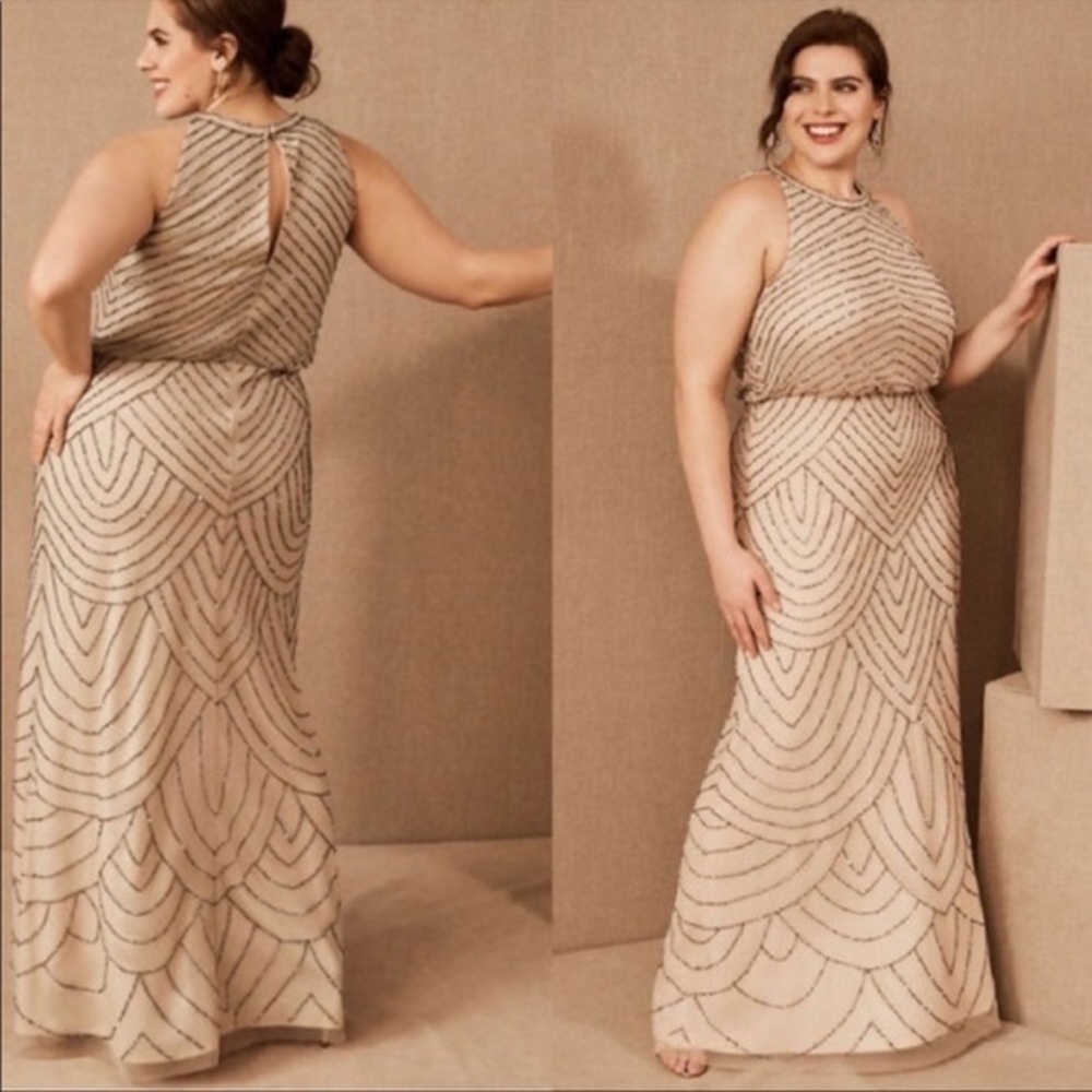 Anthropologie adrianna papell madigan dress whipped apricot size 20